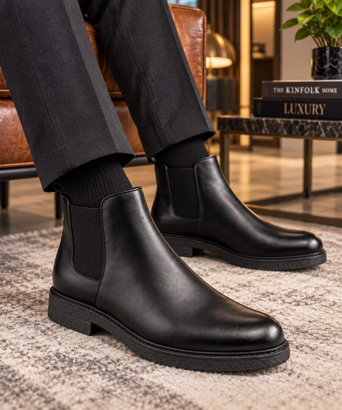 Bottine Homme en Cuir NoirYG
