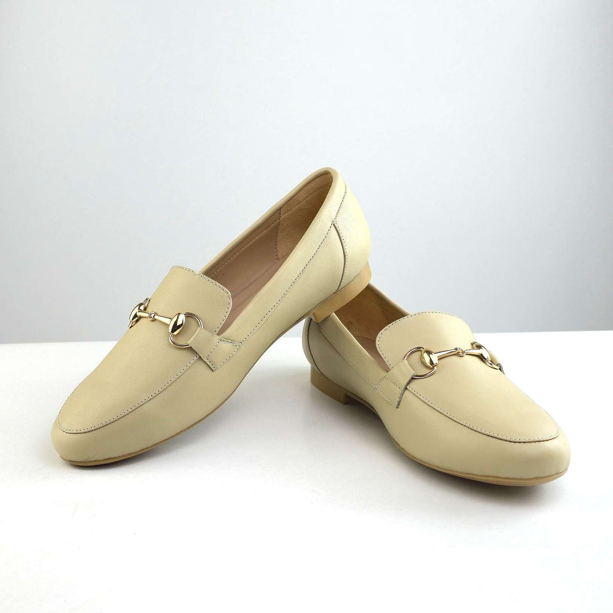 Chaussure Femme en Cuir BeigeHYG