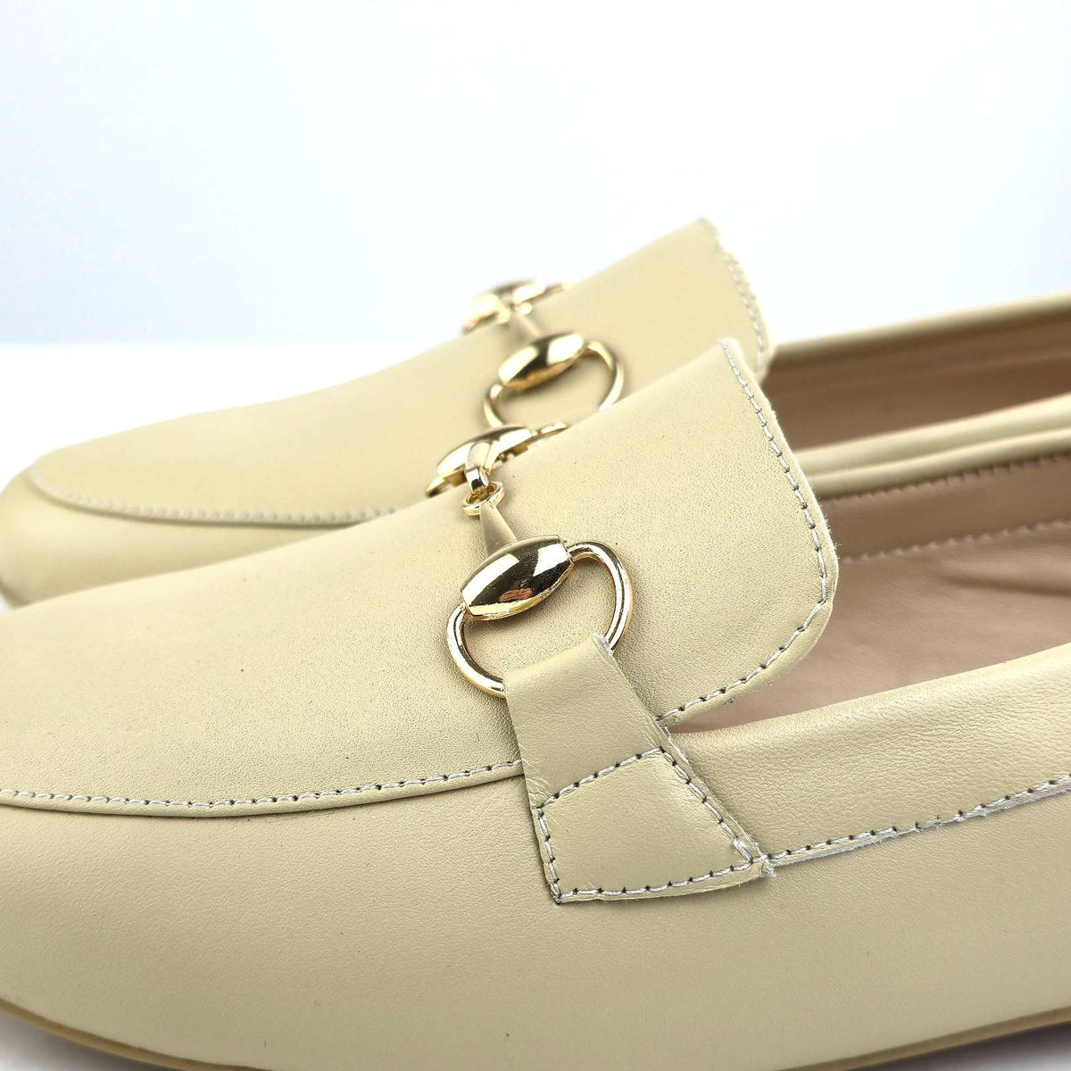 Chaussure Femme en Cuir BeigeJU