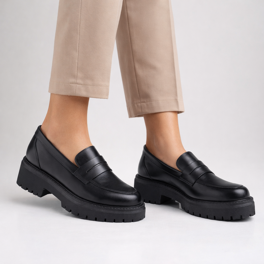 Chaussure Femme en Cuir Noir BH