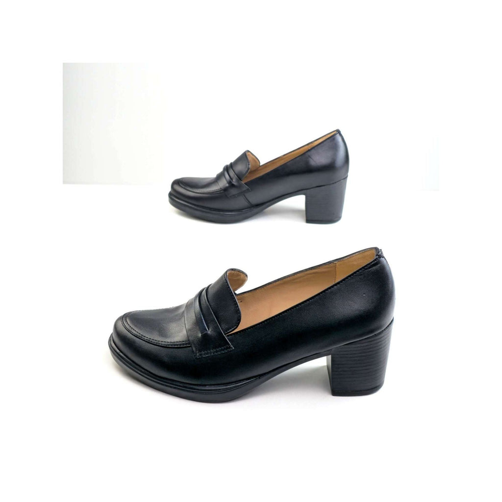 0238 chaussure Femme en cuir noir/marron