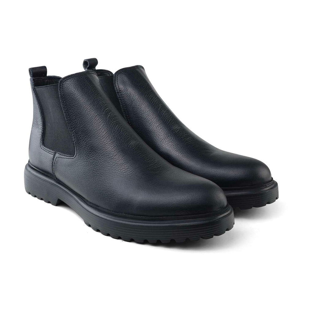 Bottine Chelsea Homme en Cuir Noir 0306 | Lemusc.ma
