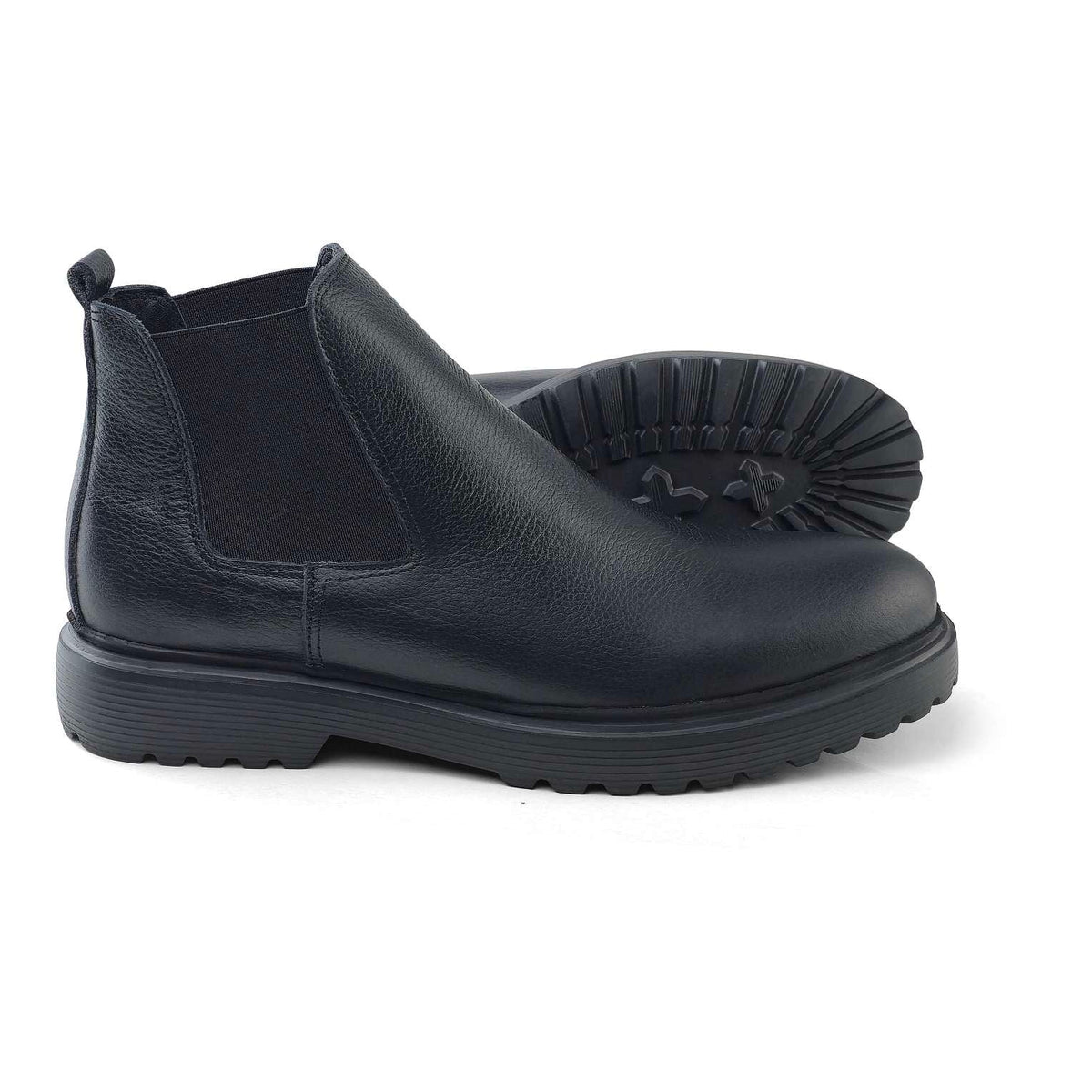Bottine Chelsea Homme en Cuir Noir 0306 | Lemusc.ma