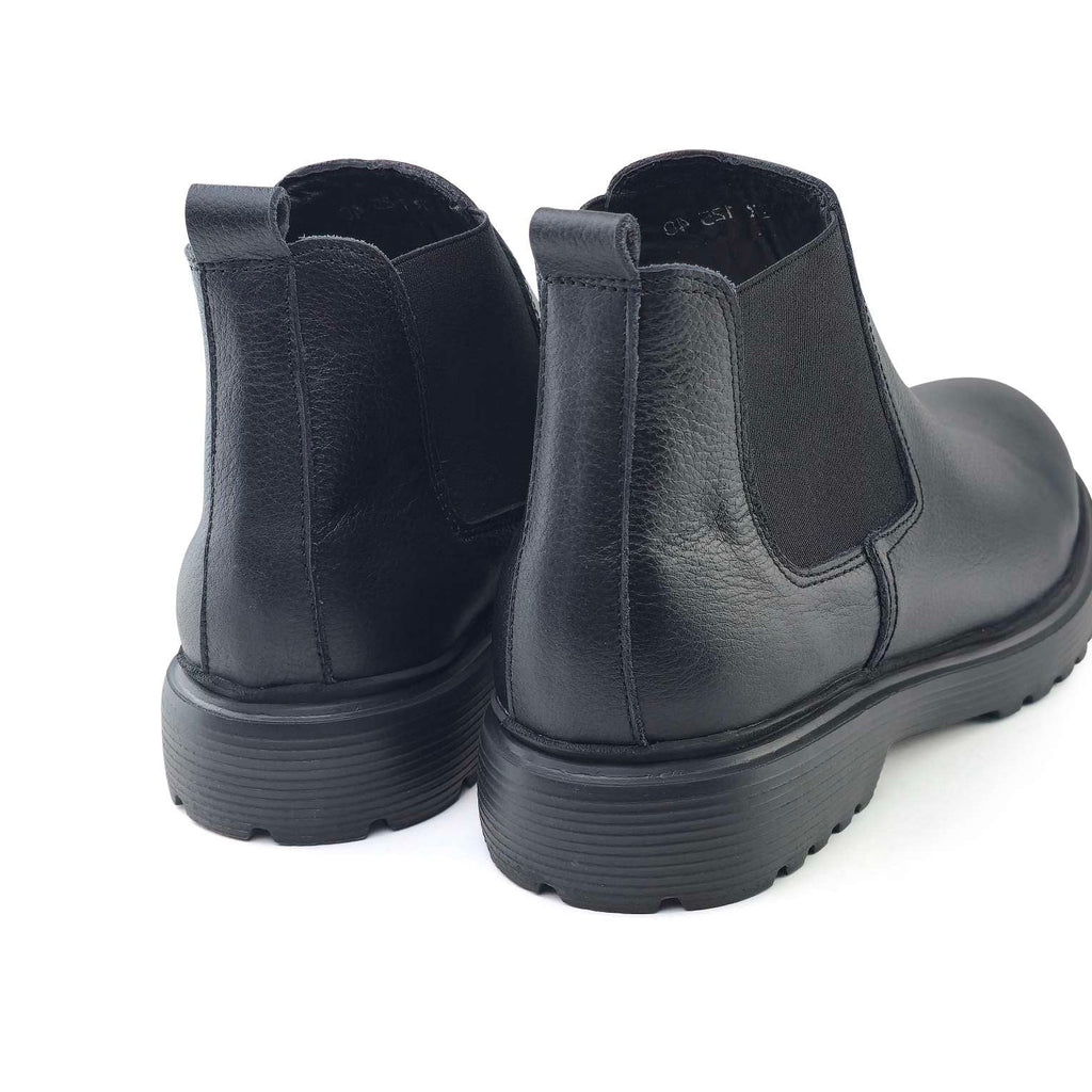 Bottine Chelsea Homme en Cuir Noir 0306 | Lemusc.ma