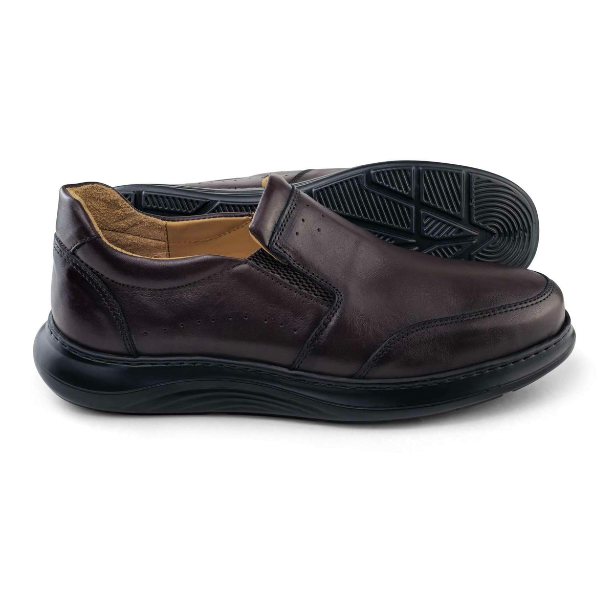 Chaussure Confort Homme en Cuir Noir et Marron 014 | Lemusc.ma
