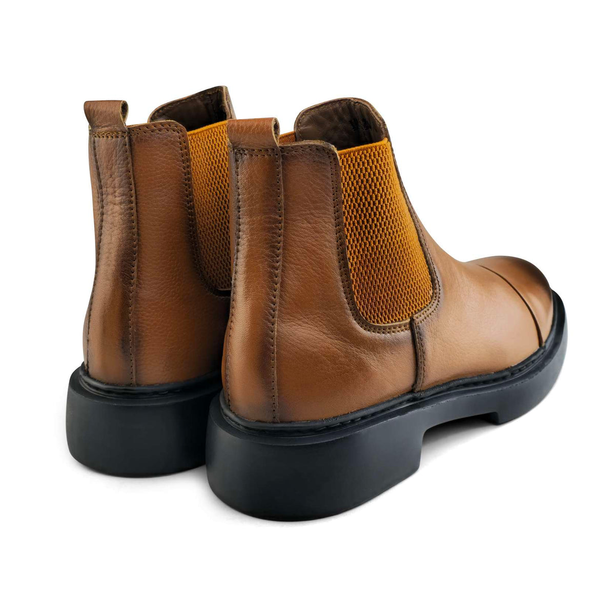 033 bottine homme cuir noir/tabac