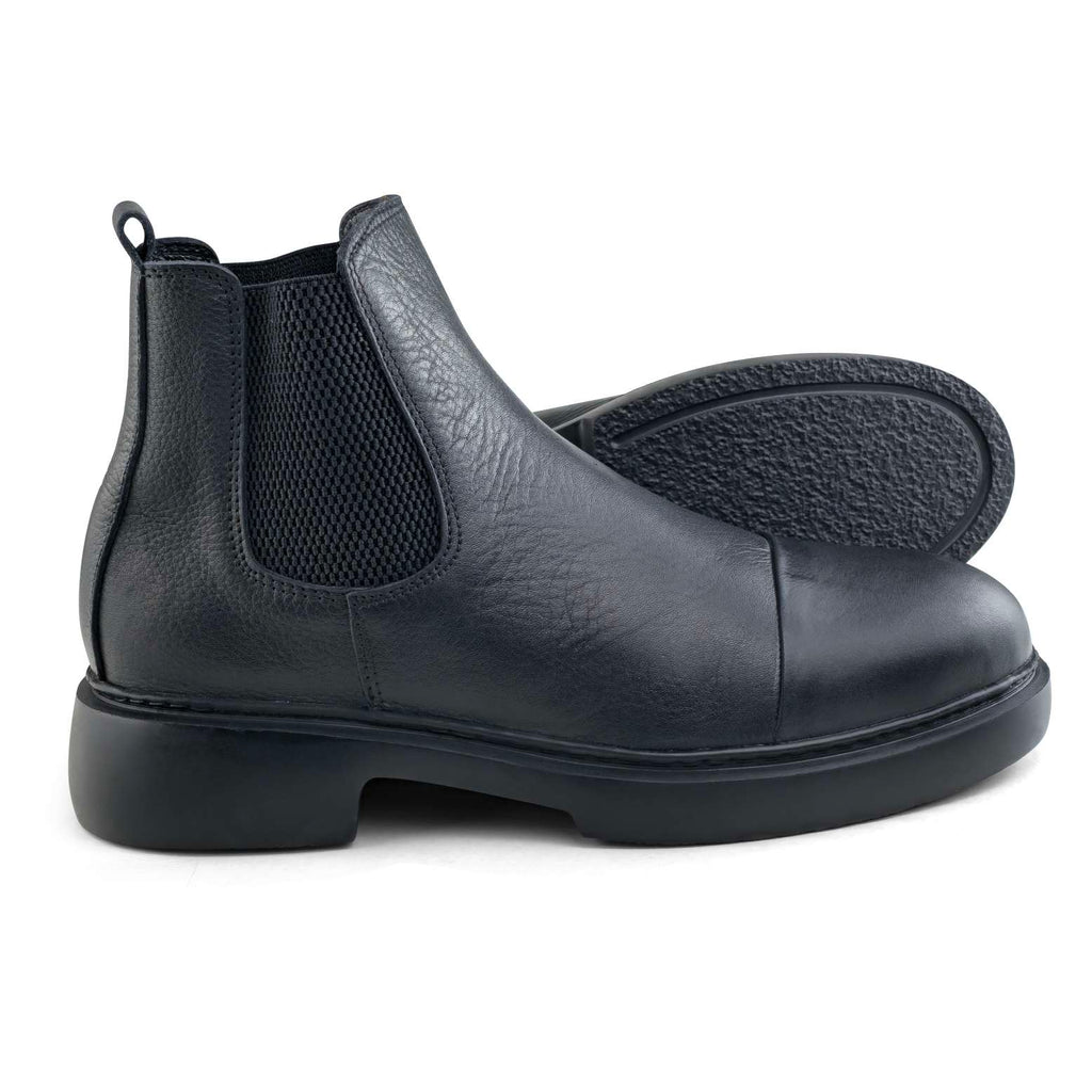 033 BOTTINE EN CUIR NOIR