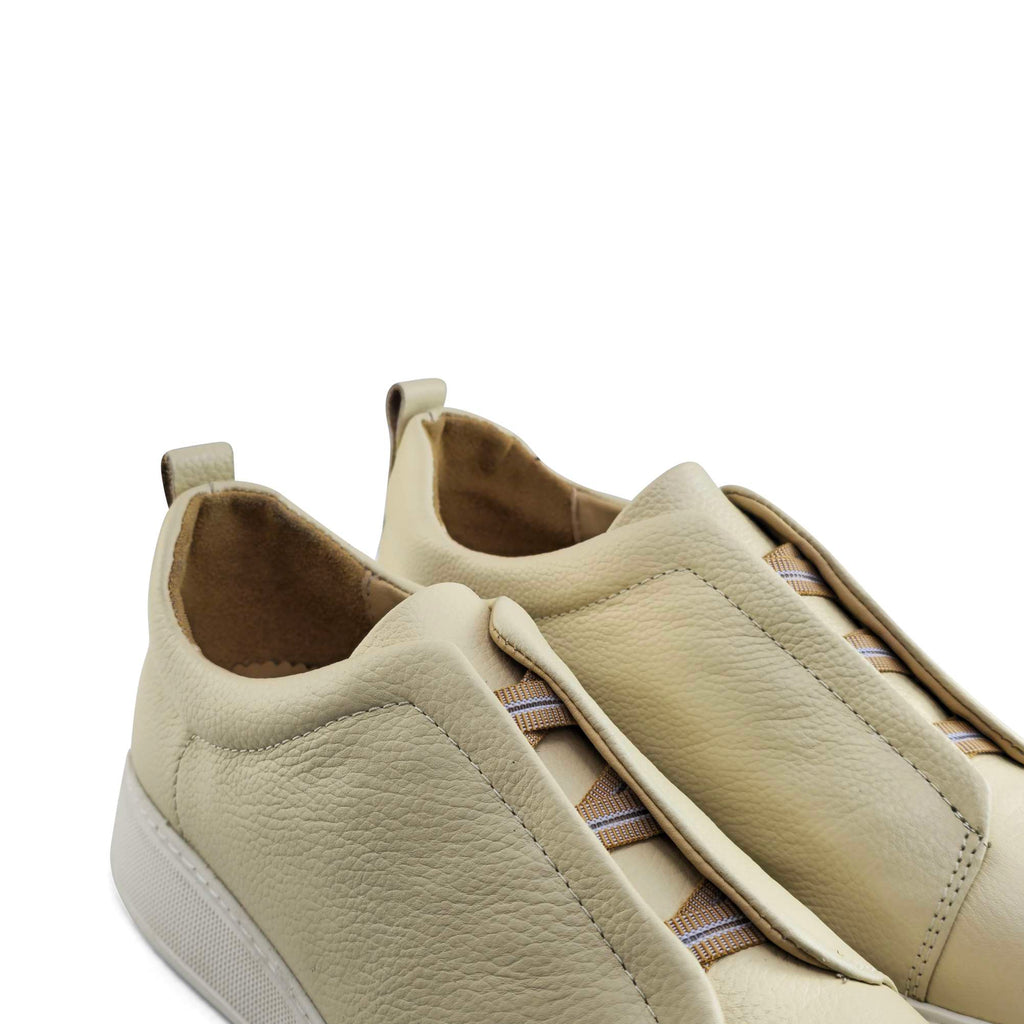 Sneaker Homme en Cuir Beige 097 | Lemusc.ma