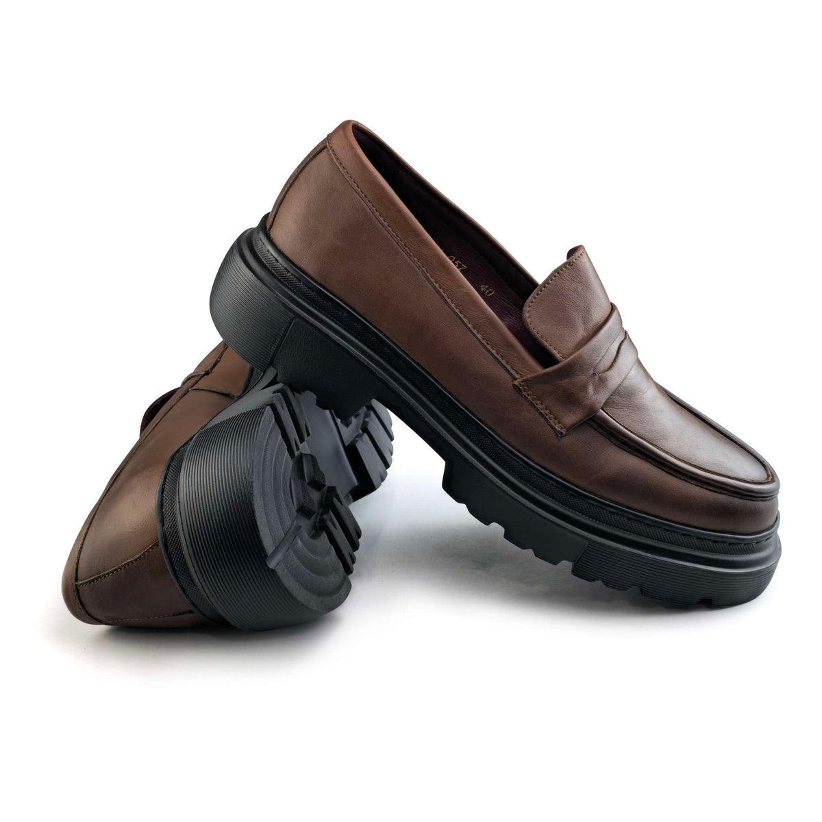 Mocassin Sport Homme en Cuir Marron 049 | Lemusc.ma