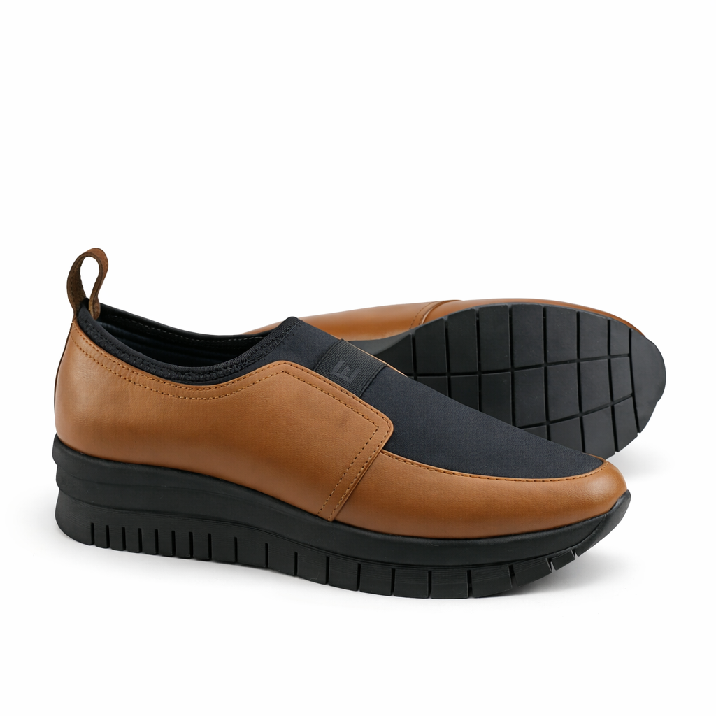 Sneaker Femme en Cuir TabacCX