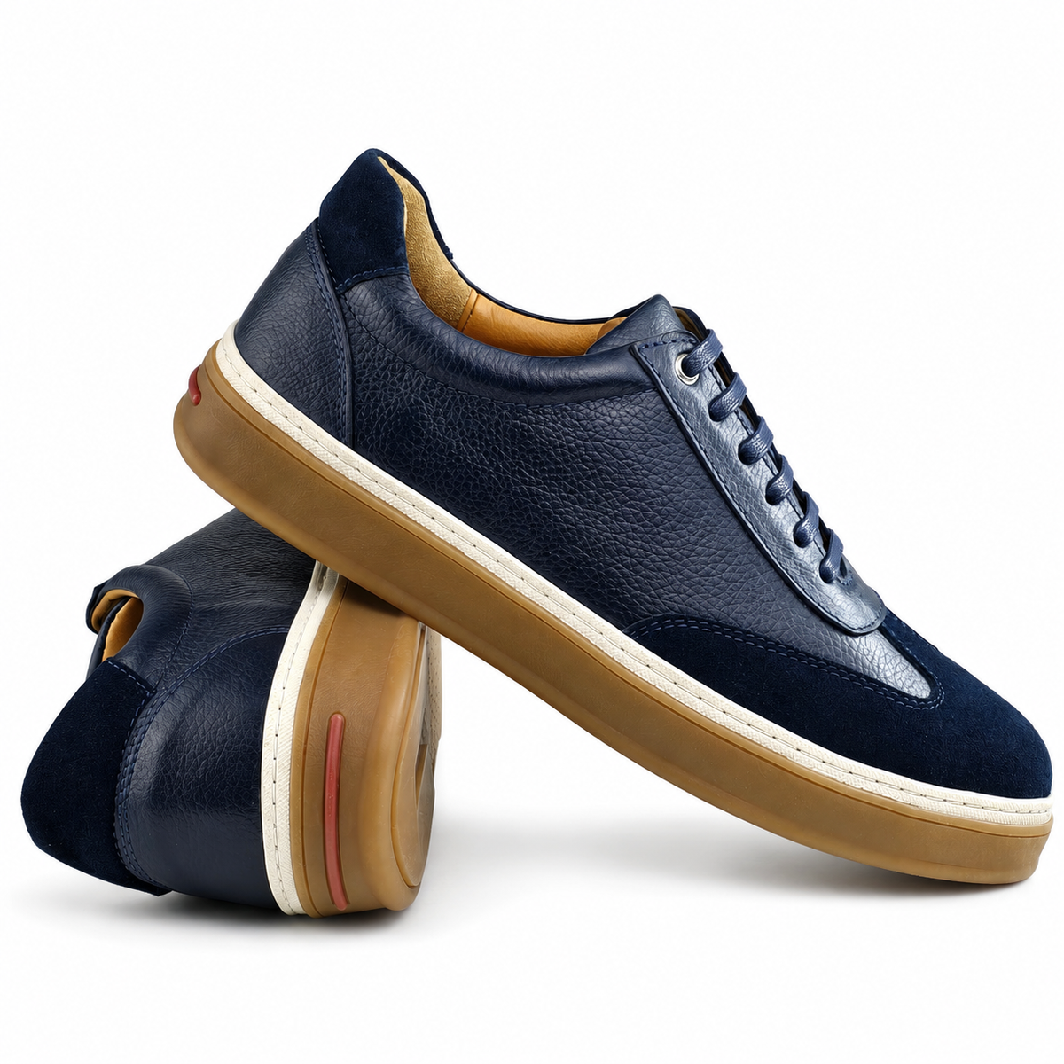 Sneaker Homme en Cuir Bleu MarineYU