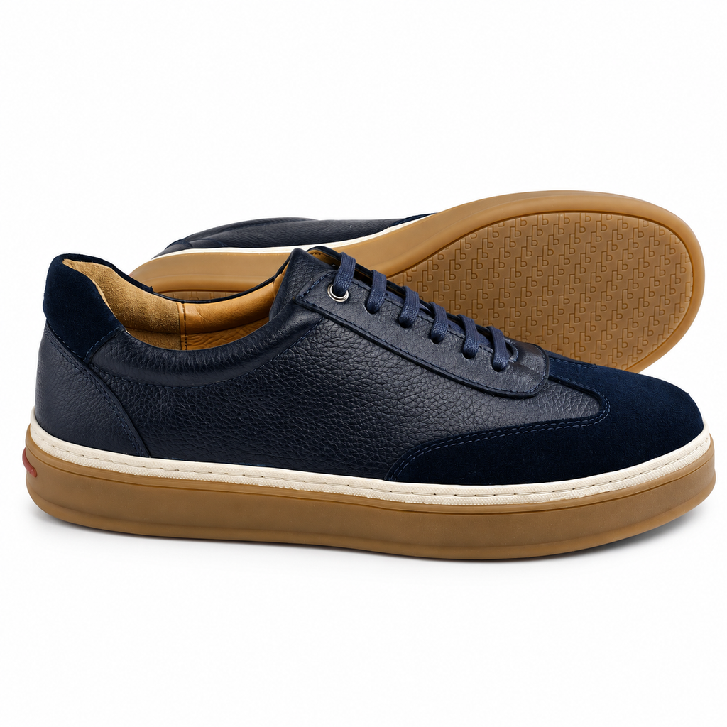 Sneaker Homme en Cuir Bleu MarineG
