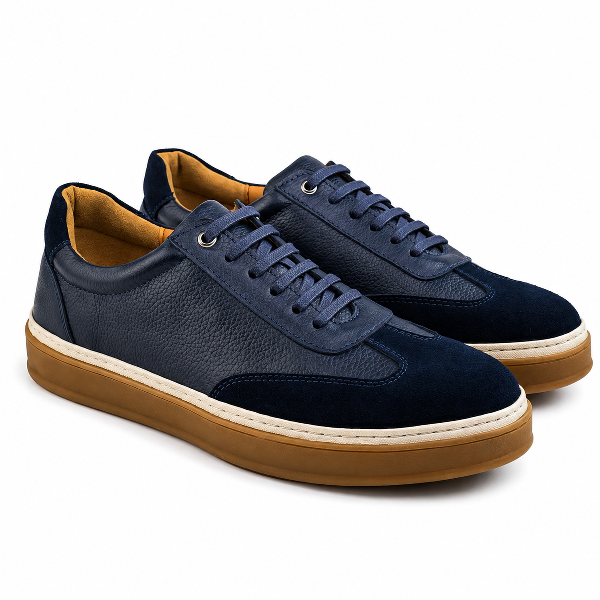 Sneaker Homme en Cuir Bleu MarineH