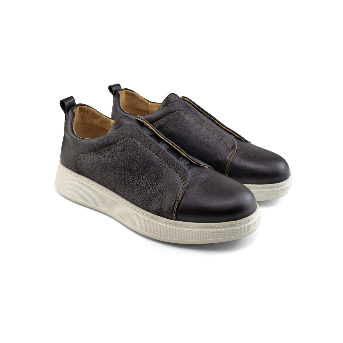 Sneaker Homme en Cuir Marron43
