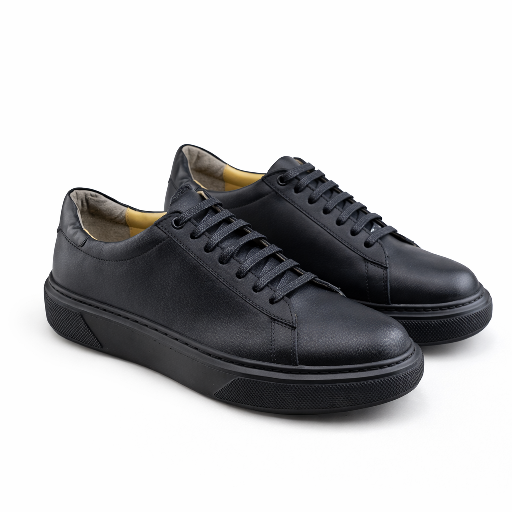Sneaker Homme en Cuir Noir 80