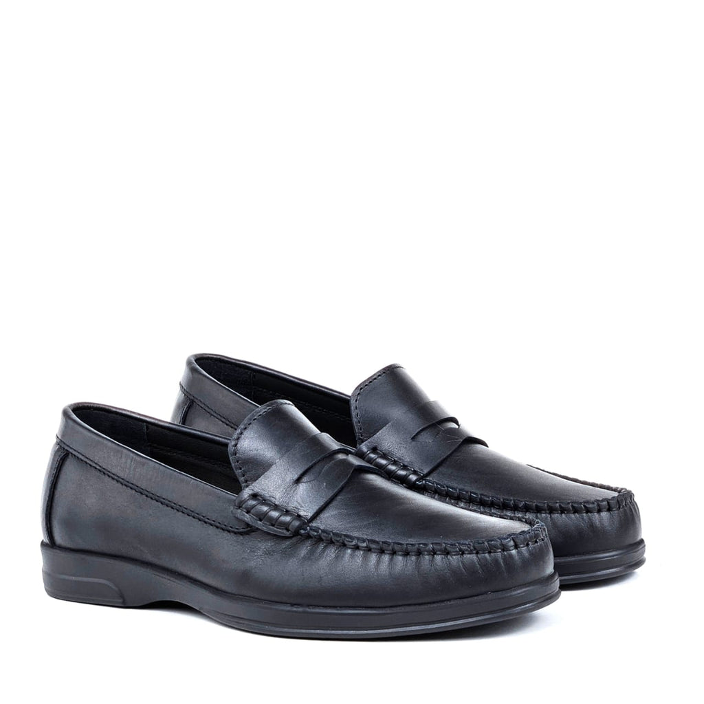 073 Chaussures Homme Mocassins sports en cuir noir