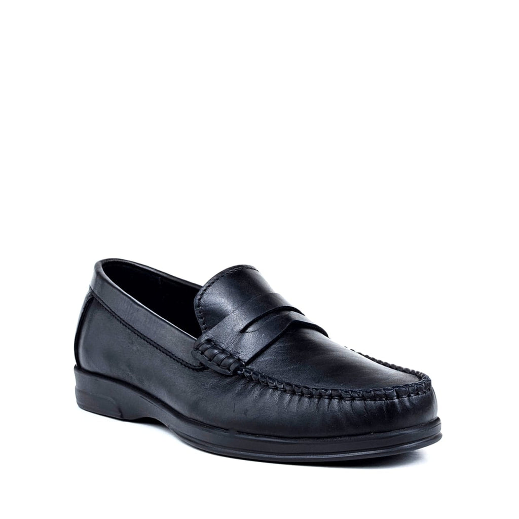 073 Chaussures Homme Mocassins sports en cuir noir