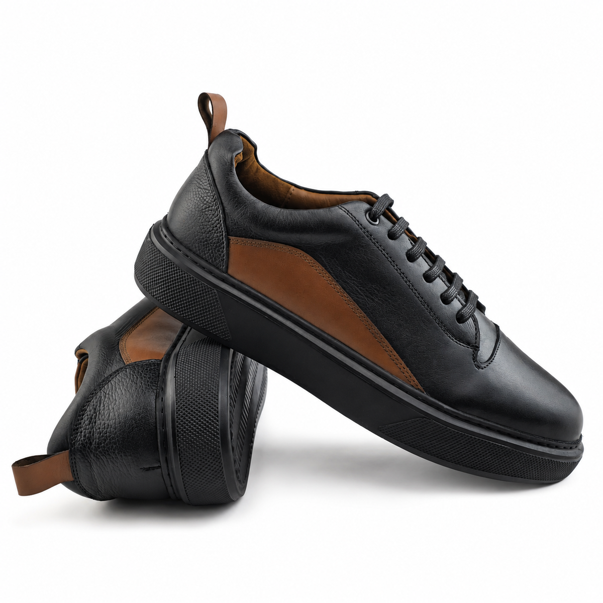 Sneaker Homme en Cuir Noir 0225 | Lemusc.ma
