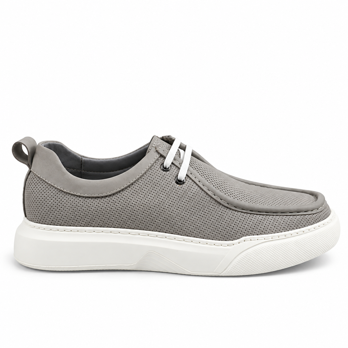 08 Mocassin Richelieu homme en cuir gris