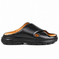 036 sandale confort en cuir homme noir