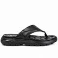 056 sandale confort en cuir homme noir