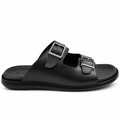 028 sandale confort en cuir homme noir