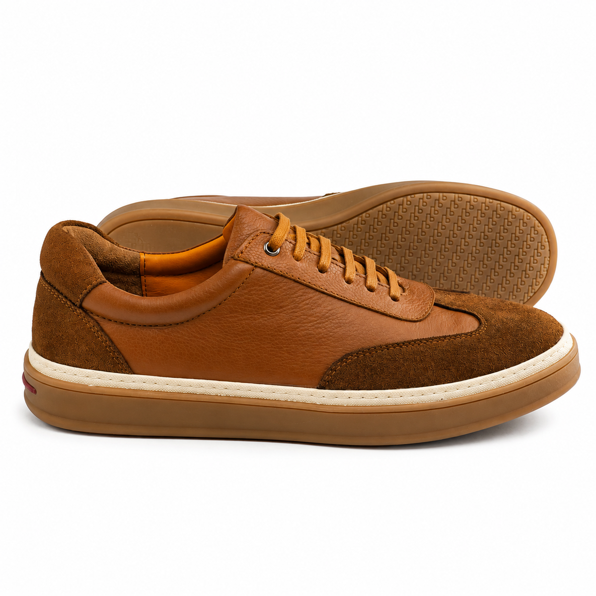 Sneaker Homme en Cuir Tabac 0235 | Lemusc.ma