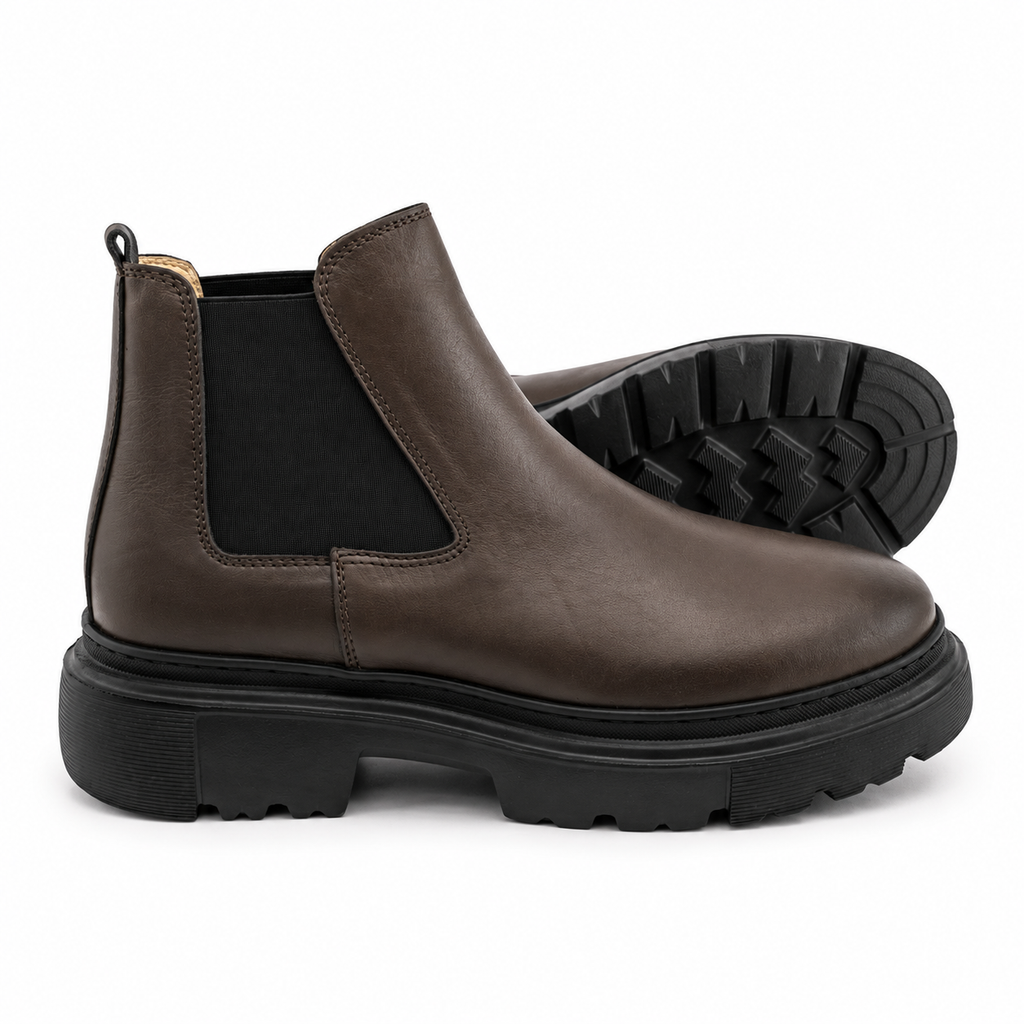 0310 bouttine Chelsea en cuir homme marron