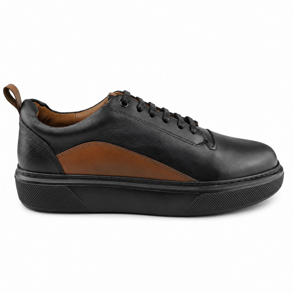 Sneaker Homme en Cuir Noir 0225 | Lemusc.ma