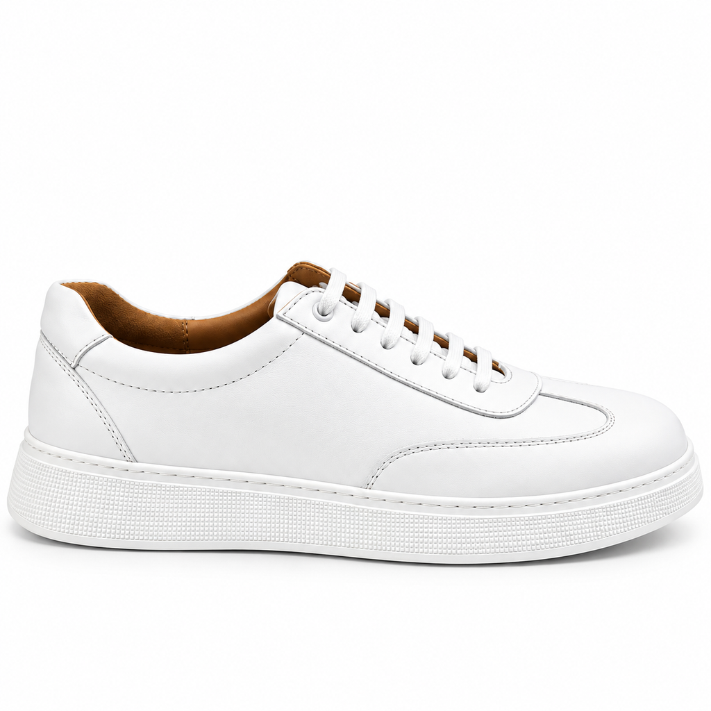 0901 Chaussure Sneaker Homme en cuir blanc