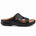 021 sandale confort en cuir homme noir