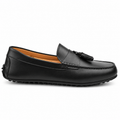 0114 Mocassins Homme en cuir noir