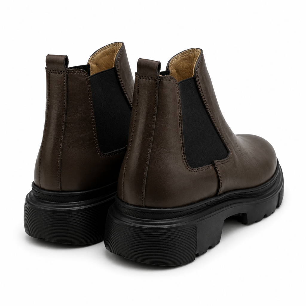 0310 bouttine Chelsea en cuir homme marron