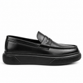054 Chaussures Homme Mocassins sports en cuir noir