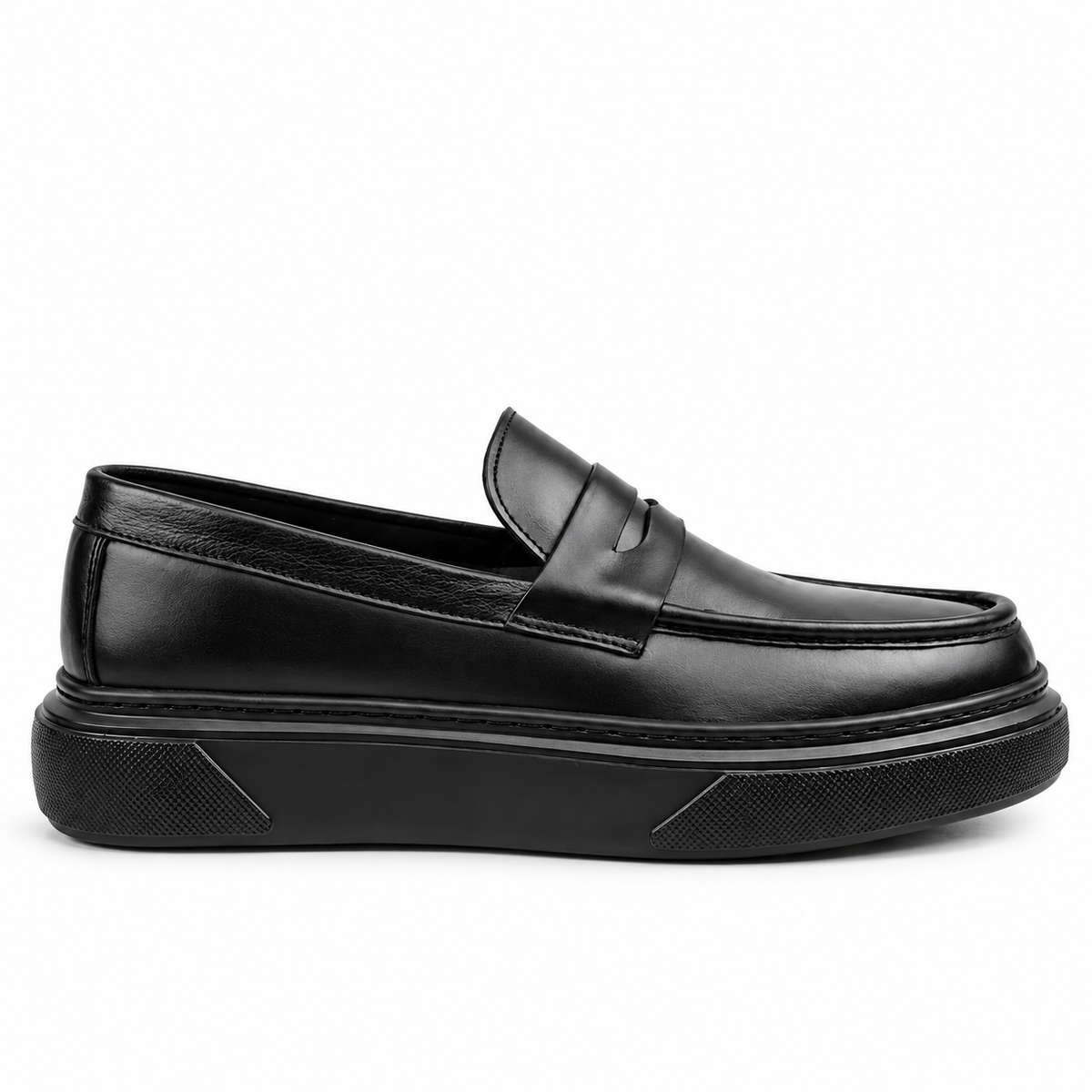 054 Chaussures Homme Mocassins sports en cuir noir