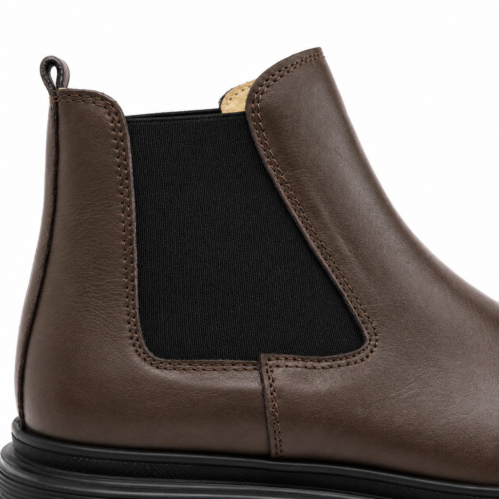0310 bouttine Chelsea en cuir homme marron