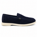 0115 chaussure Femme en cuir daim bleumarin