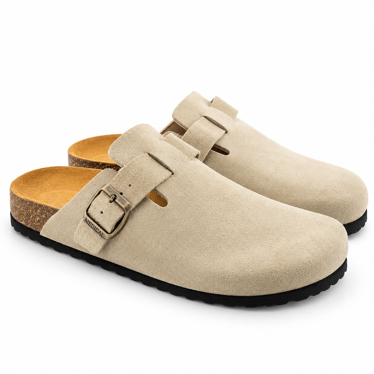 0207 sabot cuir daim homme/femme beige