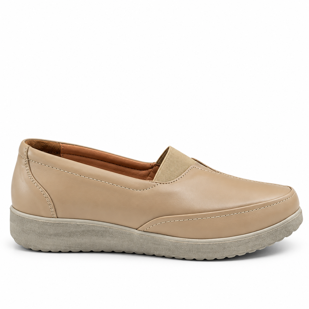 0148 chauusre en cuir biege femme