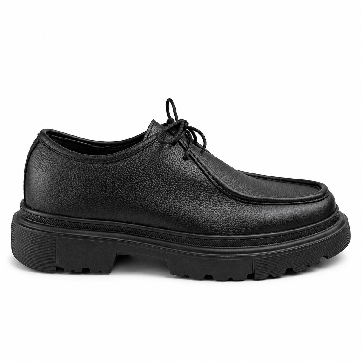 087 Chaussures Homme Mocassins sports en cuir  noir