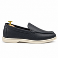 0110c Chaussures Homme Mocassins sports en cuir noir