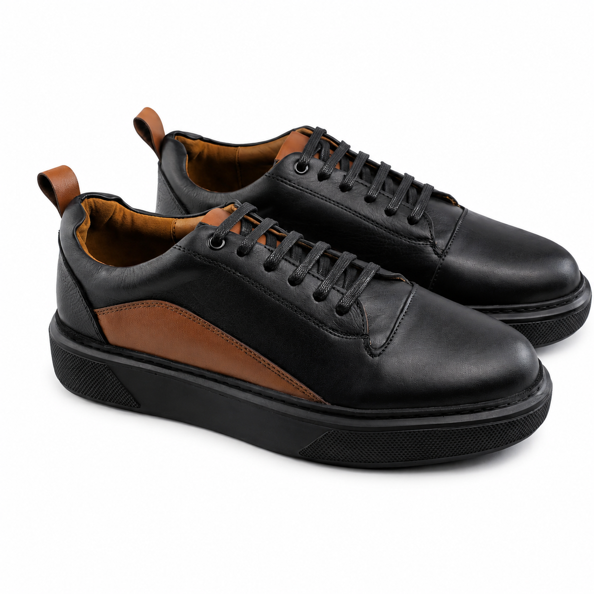 Sneaker Homme en Cuir Noir 0225 | Lemusc.ma