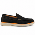 0112 Mocassins Homme en cuir daim marron
