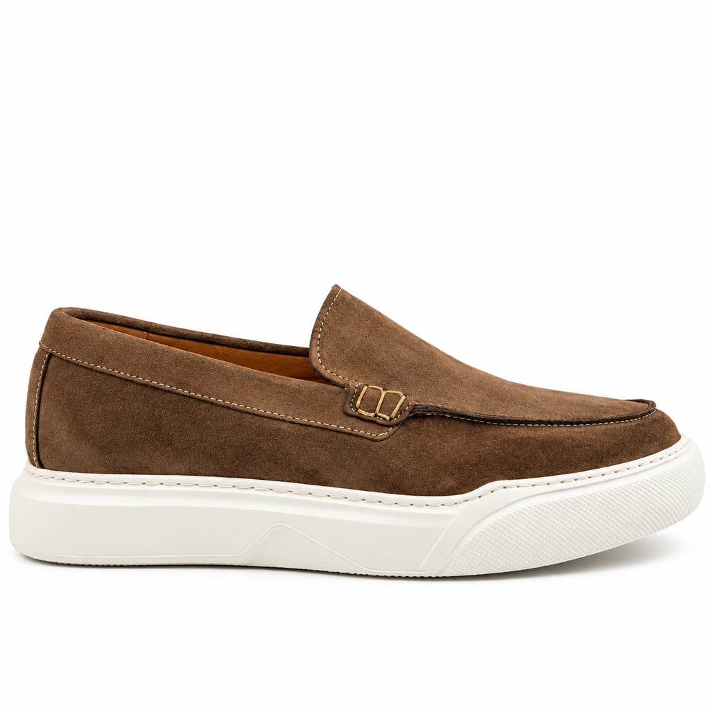 0147 chaussure mocassin  homme en cuir gris