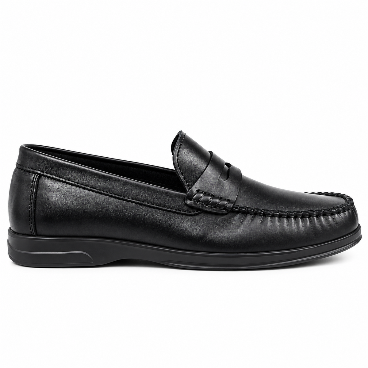 073 Chaussures Homme Mocassins sports en cuir noir