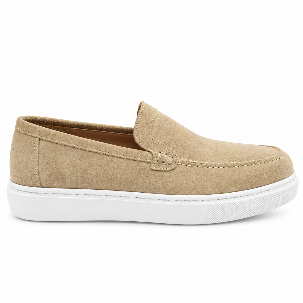 0109 Chaussures homme en cuir daim beige