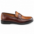0144 Chaussure Sneaker Homme en cuir marron