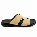 027 sandale confort en cuir homme daim beige