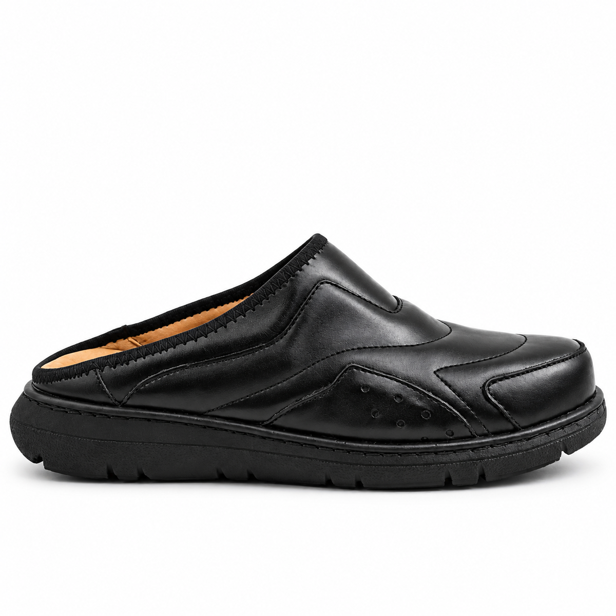 0201 SABOT homme EN CUIR MEDICAL NOIR