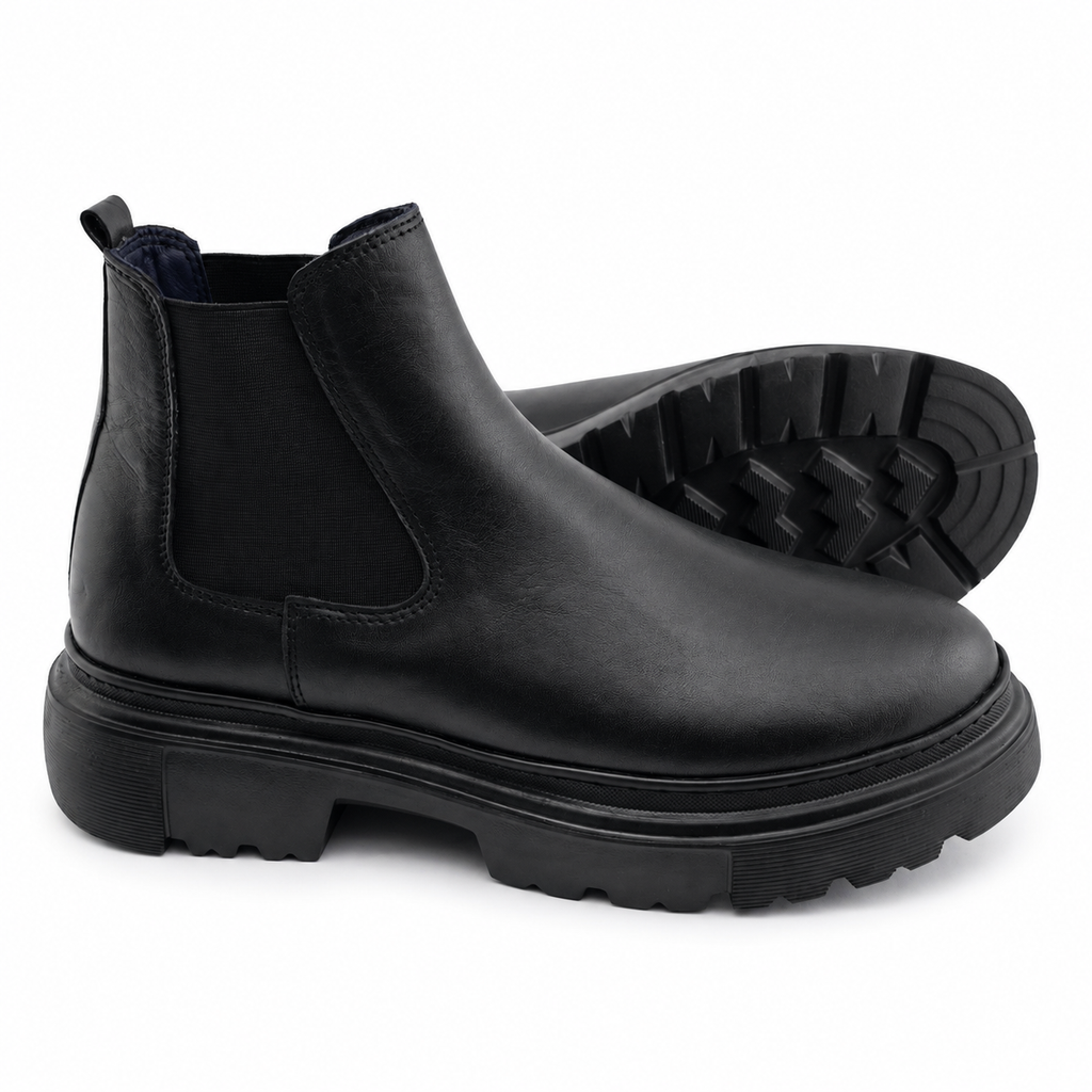 Bottines Homme en Cuir Noir 0310 | Lemusc.ma